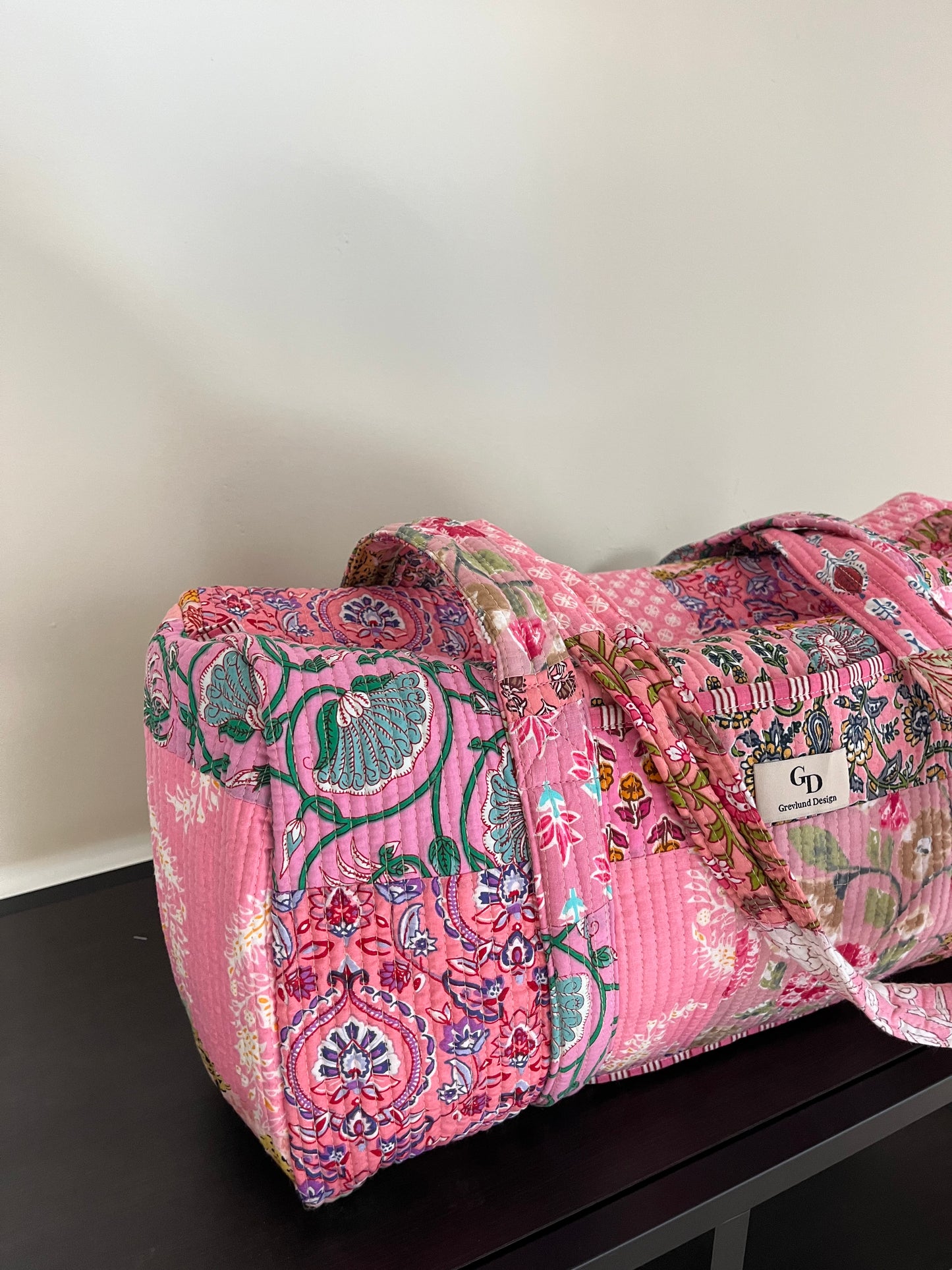 Quilttaske, pink patchwork