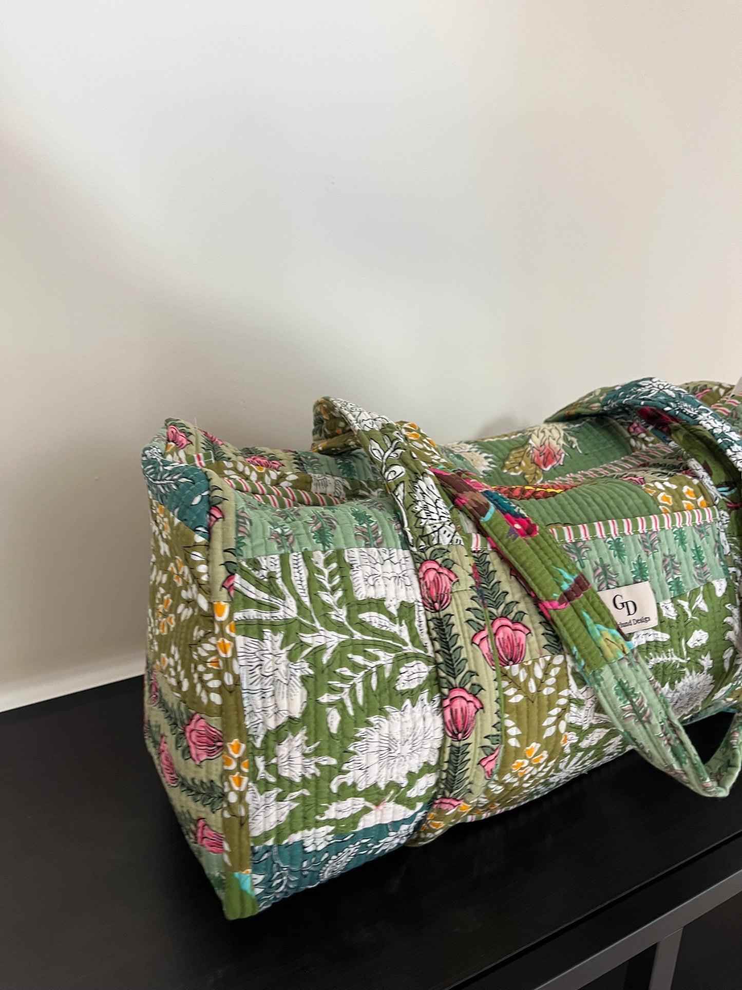 Quilttaske, grøn patchwork