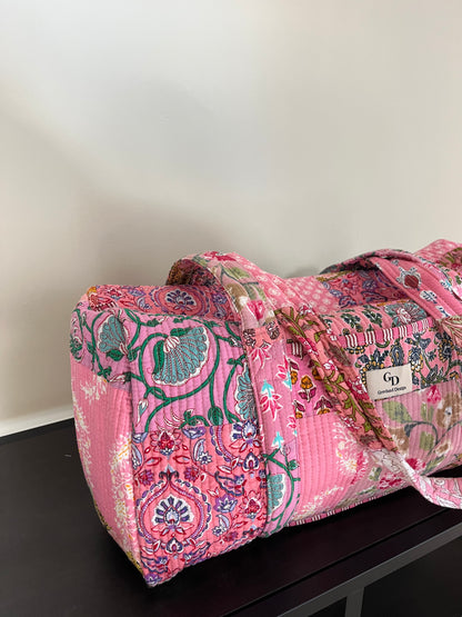 Quilttaske, pink patchwork