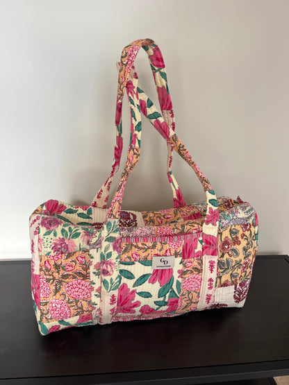 Quilttaske, creme patchwork