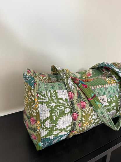 Quilttaske, grøn patchwork