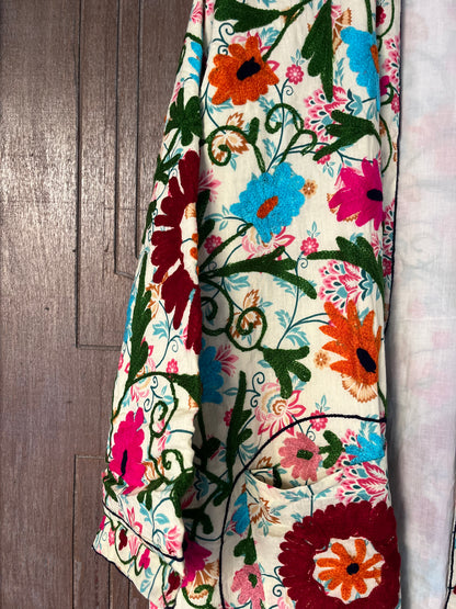 Kimonojakke, blomster
