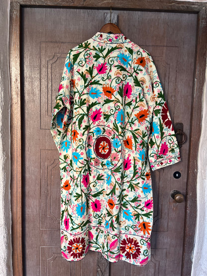 Kimonojakke, blomster