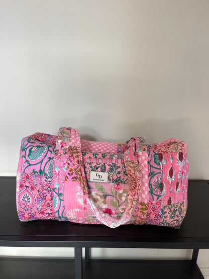 Quilttaske, pink patchwork